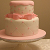 Pink White Baby Shower Cake