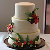 Autumn Flowers & Ferns Wedding Cake