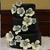 Black & White Fantasy Flower Wedding Cake