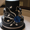 Black and White Rose Wedding Cake