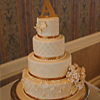 Gold and Ivory Wedding Cake