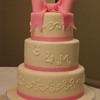Pink Bow Wedding Cake