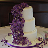 Purple Orchid Wedding Cake