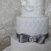 White and Silver Wedding Cake